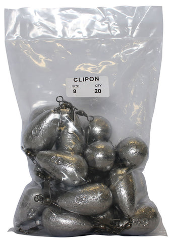 Clipon Sinker Bulk Pack 8oz (20 per pack)