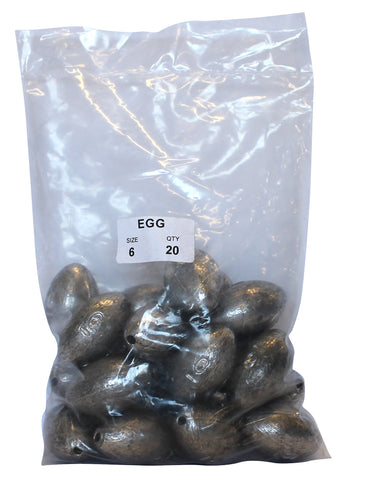 Egg Sinker Bulk Pack 6oz (20 per pack)