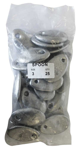 Spoon Sinker Bulk Pack 3oz (25 per pack)