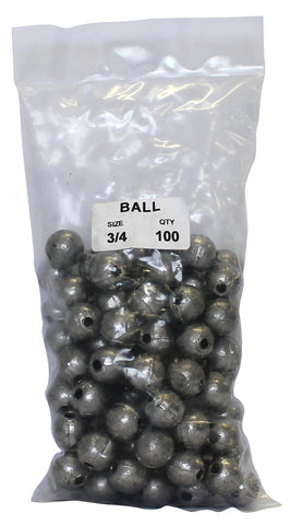 Ball Sinker Bulk Pack 3/4oz (100 per pack)
