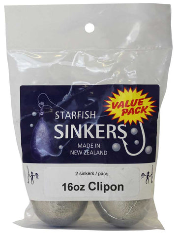 Starfish Clipon Sinker Value Pack 16oz (2 per pack)