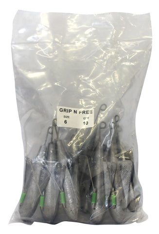 Grip N Free Sinker Bulk Pack 6oz (10 per pack)