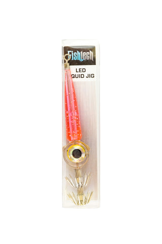 Fishtech LED Squid Jig - Red