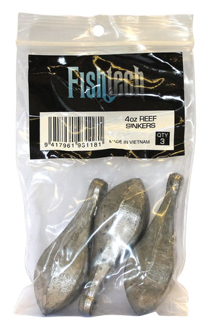 Fishtech Reef Sinkers 4oz (3 per pack)