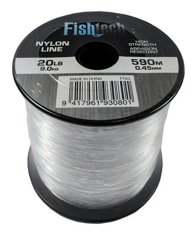 Fishtech 1/4 Pound Nylon Spool 20lb 590m