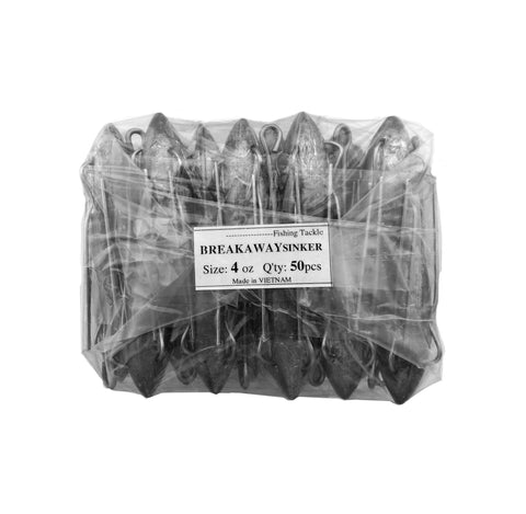 Breakaway Sinker 4oz Bulk (50 per pack)