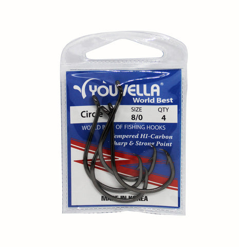 Youvella Circle Hooks 8/0 (4 per pack)