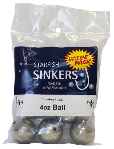 Starfish Ball Sinker Value Pack 4oz (10 per pack)