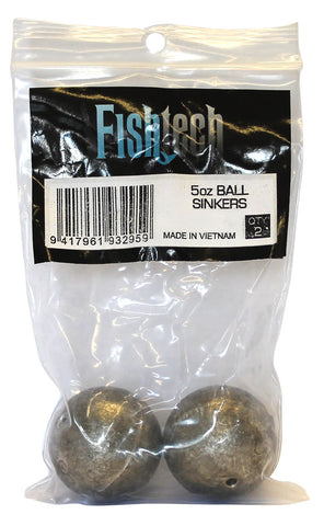 Fishtech Ball Sinkers 5oz (2 per pack)