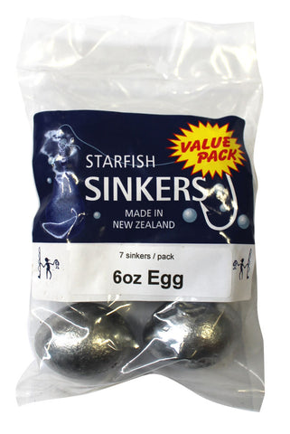 Starfish Egg Sinker Value Pack 6oz (7 per pack)