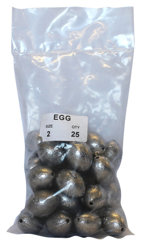 Egg Sinker Bulk Pack 2oz (25 per pack)