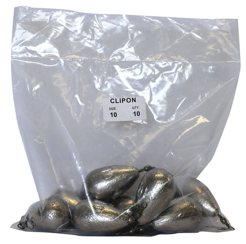 Clipon Sinker Bulk Pack 10oz (10 per pack)