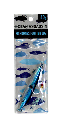 Ocean Assassin Fishbones Flutter Jig - Blue 40g