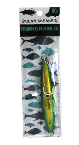 Ocean Assassin Fishbones Flutter Jig - Green 80g