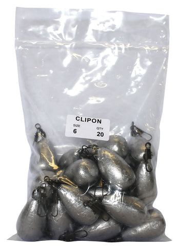 Clipon Sinker Bulk Pack 6oz (20 per pack)