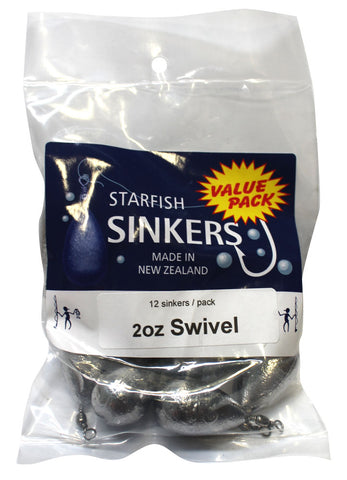 Starfish Swivel Sinker Value Pack 2oz (12 per pack)