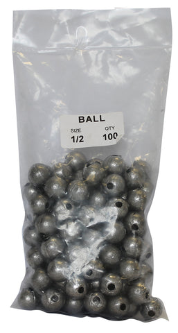 Ball Sinker Bulk Pack 1/2oz (100 per pack)