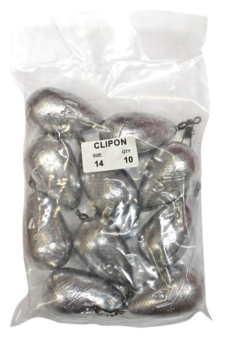Clipon Sinker Bulk Pack 14oz (10 per pack)
