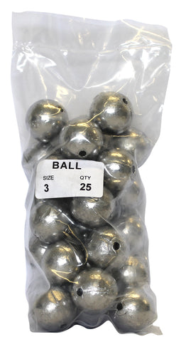 Ball Sinker Bulk Pack 3oz (25 per pack)