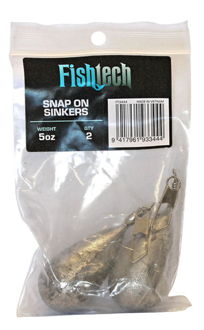 Fishtech Snap On Sinker 5oz (2 per pack)