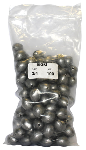 Egg Sinker Bulk Pack 3/4oz (100 per pack)