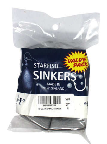 Starfish Pyramid Sinker Value Pack 10oz (4 per pack) - MTO