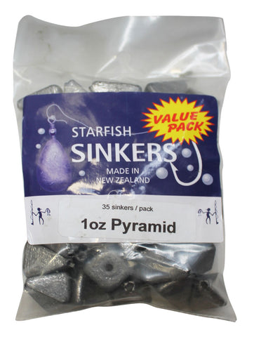 Starfish Pyramid Sinker Value Pack 1oz (35 per pack)