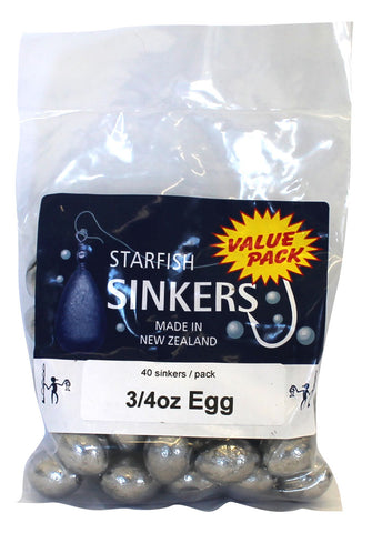 Starfish Egg Sinker Value Pack 3/4oz (40 per pack)