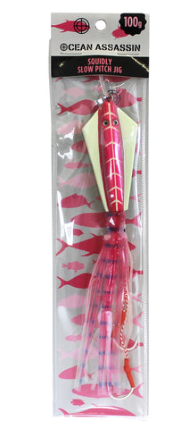 Ocean Assassin Squidly Slow Pitch Jig - Pink 100g
