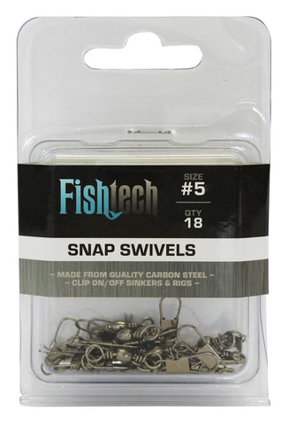 Fishtech #5 Snap Swivels (18 per pack)