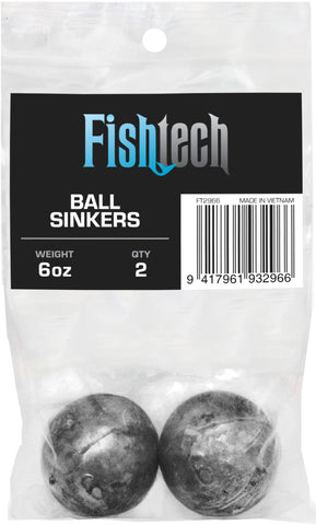 Fishtech Ball Sinkers 6oz (2 per pack)