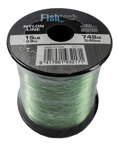Fishtech 1/4 Pound Nylon Spool 15lb 748m