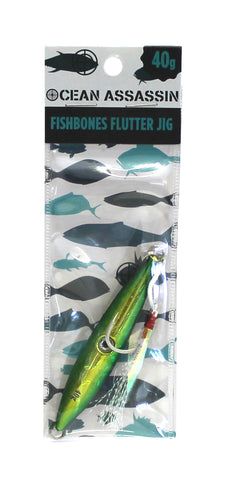 Ocean Assassin Fishbones Flutter Jig - Green 40g