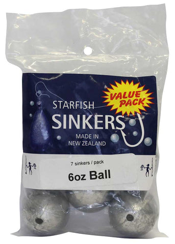 Starfish Ball Sinker Value Pack 6oz (7 per pack)