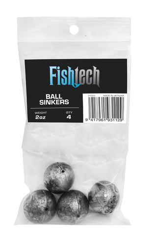 Fishtech Ball Sinkers 2oz (4 per pack)