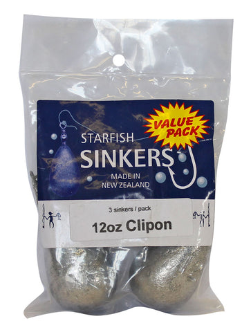 Starfish Clipon Sinker Value Pack 12oz (3 per pack)