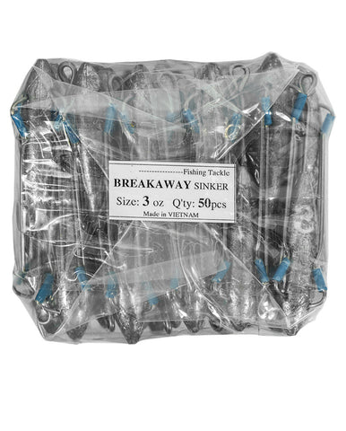 Breakaway Sinker 3oz Bulk (50 per pack)