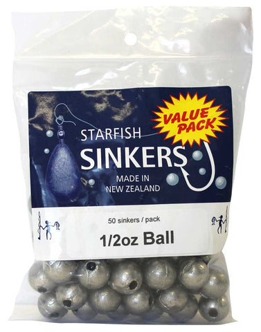 Starfish Ball Sinker Value Pack 1/2oz (50 per pack)