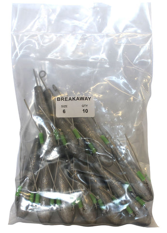 Breakaway Sinker Bulk Pack 6oz (10 per pack)
