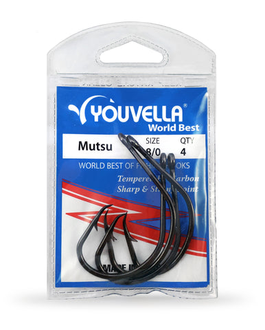 Youvella Mutsu 8/0 Hooks (4 per pack)