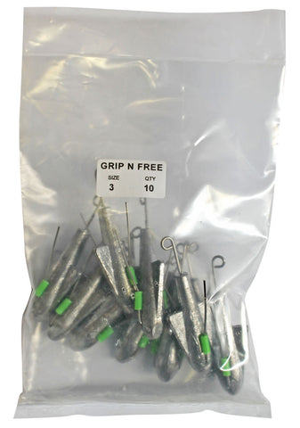 Grip N Free Sinker Bulk Pack 3oz (10 per pack)