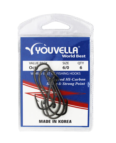 Youvella Octy Hooks 6/0 (6 per pack)