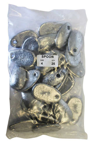 Spoon Sinker Bulk Pack 4oz (25 per pack)