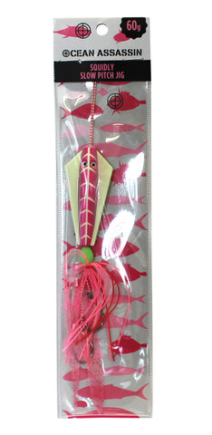 Ocean Assassin Squidly Slow Pitch Jig - Pink 60g