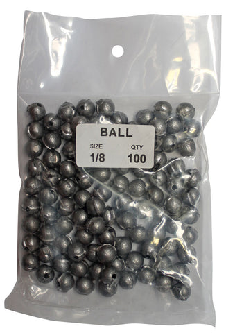 Ball Sinker Bulk Pack 1/8oz (100 per pack)