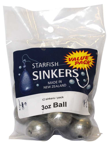 Starfish Ball Sinker Value Pack 3oz (12 per pack)