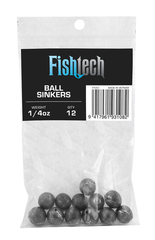 Fishtech Ball Sinkers 1/4oz (12 per pack)