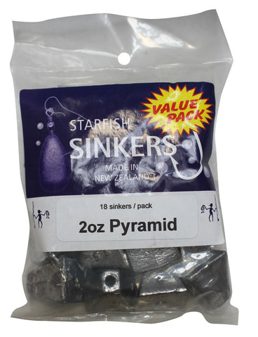 Starfish Pyramid Sinker Value Pack 2oz (18 per pack)