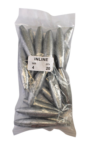 Inline Sinker Bulk Pack 4oz (20 per pack)