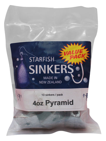 Starfish Pyramid Sinker Value Pack 4oz (10 per pack)